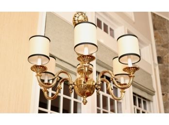6 Arm Traditional Shiny Heavy Gaged Brass Chandelier