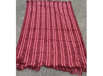 Red Stripped Chenille Blanket