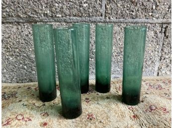 5 Tall Green Vases