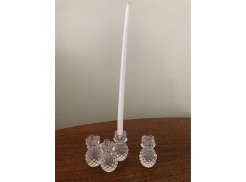 4 Small Glass Pineapple Candle Holder