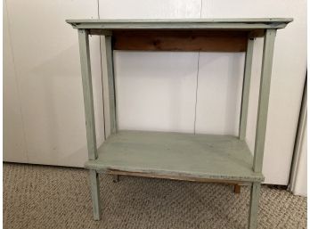 Green Painted Little Side Table And A Folding Table