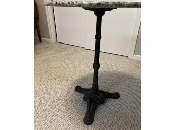 Nice Marble Top Table With Cast Iron Post And Legs