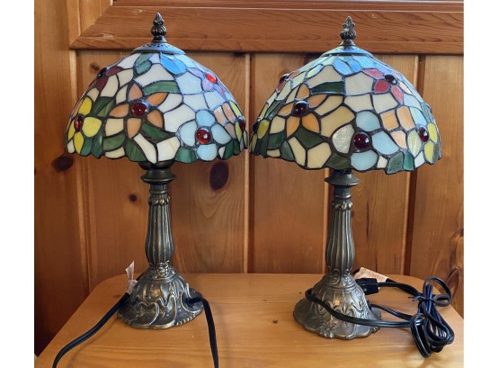 Pair Of Tiffany Style Lamps