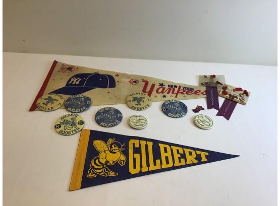 Gilbert School Pennant Button Lot