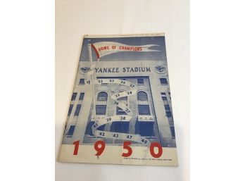 1950 New York Yankee's Program