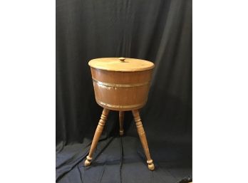 Vintage Covered Wood Bucket