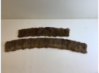 Set Of 2 Brown Fur Collars