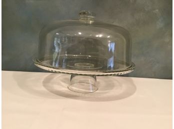 Covered Glass Cake Plate