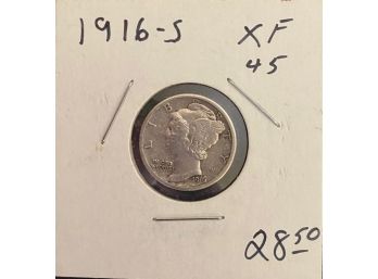 1916-s Silver Mercury Dime Coin