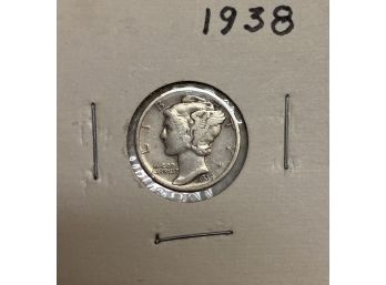 1938 Silver Mercury Dime Coin