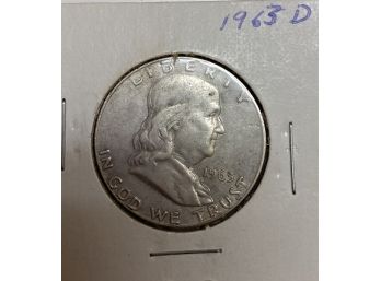 1963-d Silver Ben Franklin Half Dollar Coin