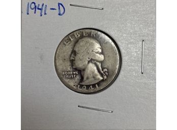 1941-d Silver Washington Quarter Coin