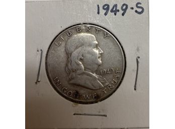 1949-s  Silver Ben Franklin Half Dollar Coin