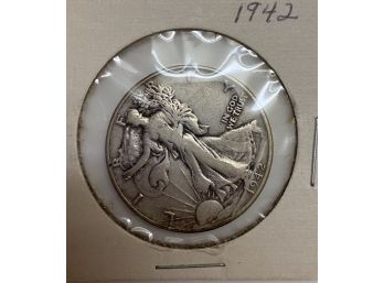 1942 Silver Standing Liberty Half Dollar