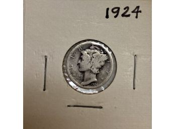 1924 Silver Mercury Dime Coin