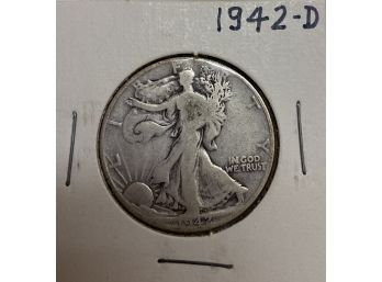 1942-d Silver Standing Liberty Half Dollar