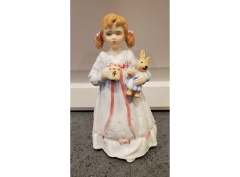 Vintage Royal Doulton Figurine Hn3370 Bunny's Bedtime