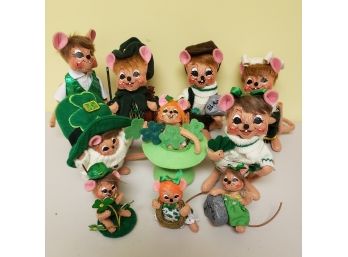AnnaLee St Patricks Day Mice Dolls