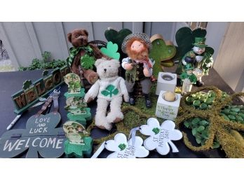 Huge St Patrick's Day Décor Lot Featuring Annalee Leprechaun