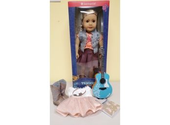 American Girl Doll ' Tenny ' In Box With Extra Outfit And Guitar
