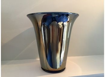 Silver And Blue Glass Vase