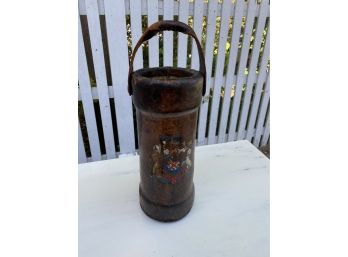 Antique Leather Cannonball Holder