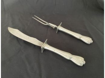 Sterling Fork And Knife Carving Set