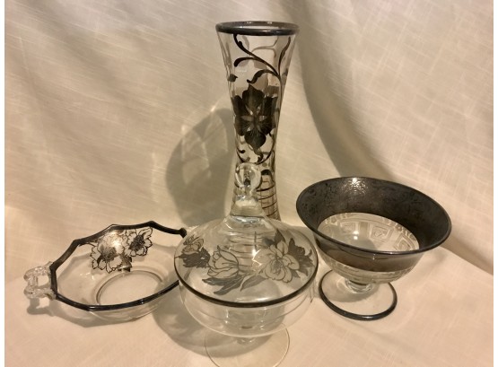 Lot Of Vintage Glass And Silver Pieces