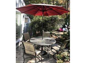 Quality Patio Table, Chairs, And Umbrella