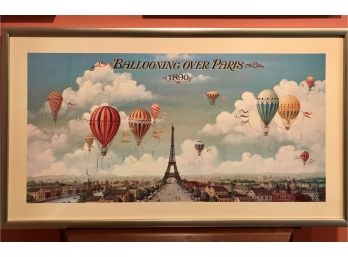 Lovely Ballooning Over Paris Framed Print