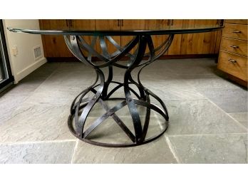 Incredible Table With Iron Base And Glass Top