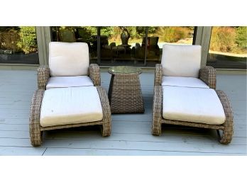 Reclining Resin Wicker Outdoor 5 Pc Seating Lot - Comfort And Great Style
