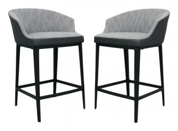 Moe's Home Collection Pair Of Swoop Arm Bar Stools (retailed $400 Each)