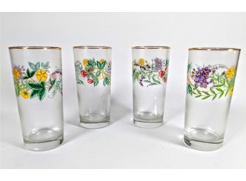Boxed Set Of Four Royal Worcester Fairfield Highball Glasses; Each Glass Is 7'