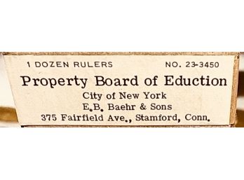 NYC Board Of Education Cool Wooden Ruler; Vintage - Brand New Old Stock