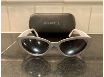 Chanel Cat Eye Silver & White Sunglasses