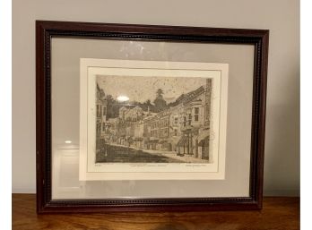 'Main Street, Galena, Illinois' Framed Engraving On Handmade Paper, Pencil Signed, Dated & Numbered