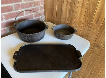 Three Pieces Of Wagner Ware Cast Iron