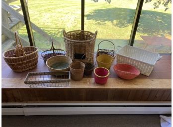 Collection Of Twelve Baskets, Smith And Hawkins Basket With Chalkboard
