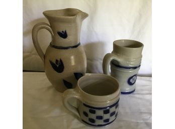 Three Pieces Of Handmade Pottery