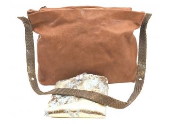 Laura B. Leather Shoulder Bag With Mesh Metal Strap And Original Dust Bag