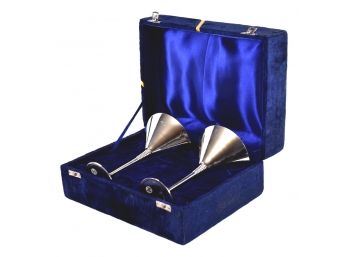 Pair Of Heavyweight Stainless Steel Martini Glasses In Gift Box