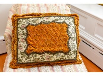Antique German Velvet Brocade Pillow