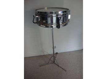 Vintage Rogers R-360 Ludwig Weather Master Snare Drum With Stand And Case