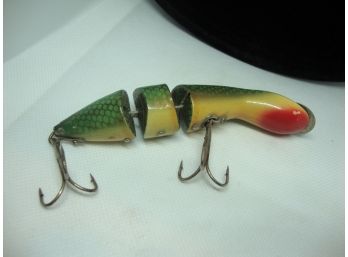 Vintage Heddon 'game Fisher' Double Jointed Wood Lure