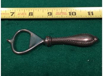 Antique Bottle Opener With Sterling Silver Handle. Stamped PAT 04. Excellent Condition!