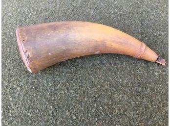 Antique Powder Horn With Stopper. In Excellent Condition.