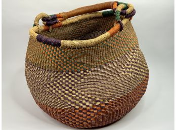 Colorful Round Woven Bucket Basket