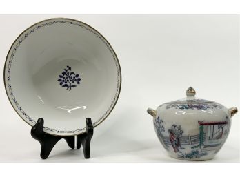 Antique Chinese Blue & White Potpourri Bowl  Circa 1900