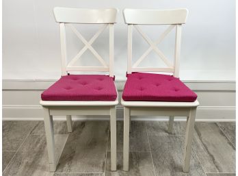 Two White Ikea Chairs